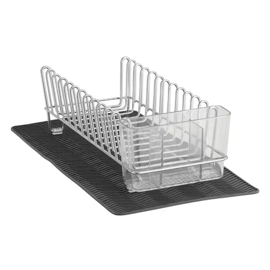 mDesign Steel Dish Drying Rack/Drainer Storage Organizer, Set of 2 {4}