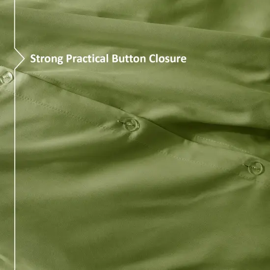 Nestl Double Brushed Microfiber Duvet Cover Set Calla Green {6}