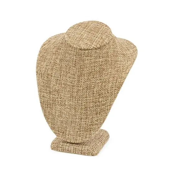 Necklace Bust Jewelry Display 6" Tall Burlap - Necklace Display - Jewelry Display Stand {1}