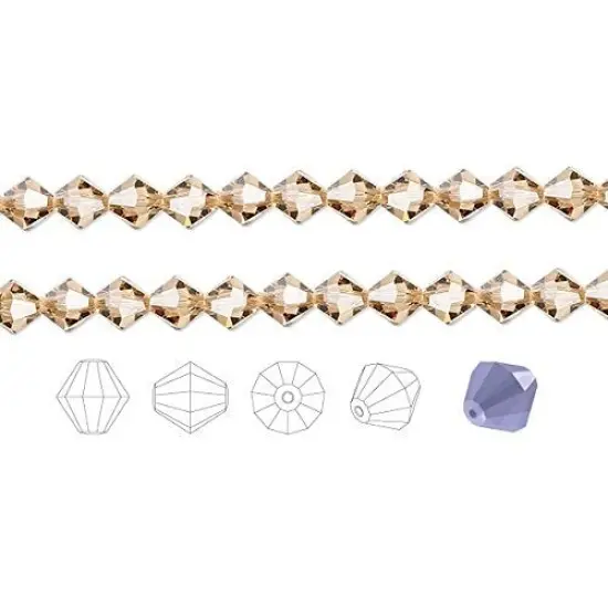 Preciosa Czech Crystal Beads Honey Faceted Bicone 6mm Package of 144 {1}