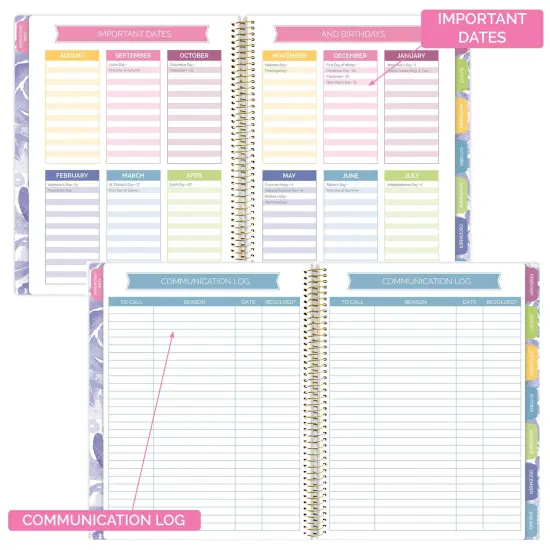 bloom daily planners Undated Teacher Planner & Calendar, Watercolor Floral {6}