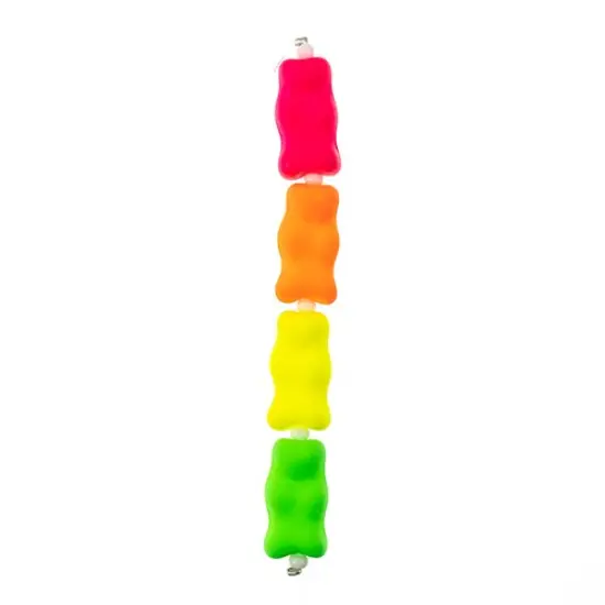 Czech Glass Neon Gummy Bear Bead 4pcs/Strand {1}