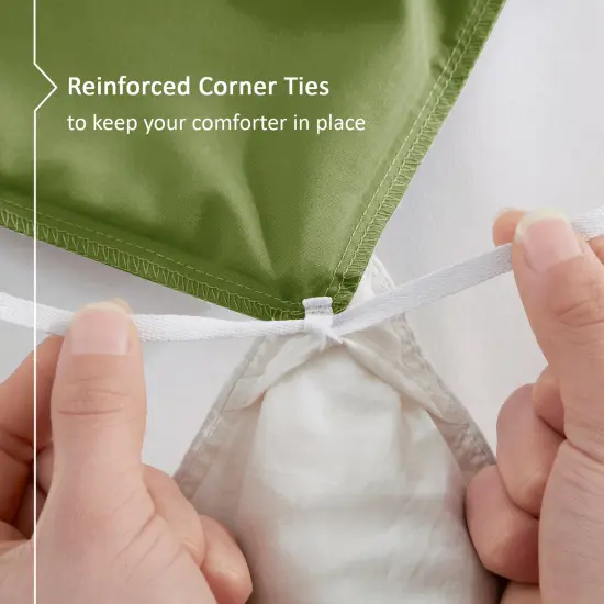 Nestl Double Brushed Microfiber Duvet Cover Set Calla Green {5}