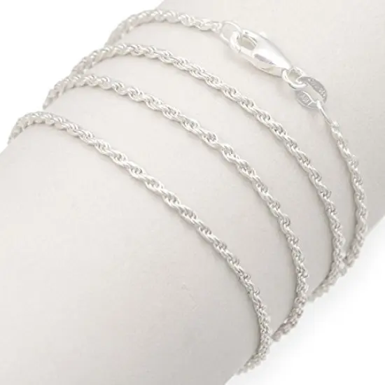 Rope Chain Diamond Cut 1.7mm 18" Sterling Silver (1-Pc) {2}