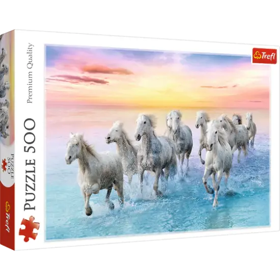 Trefl 500 Piece Jigsaw Puzzles, Galloping White Horses {1}