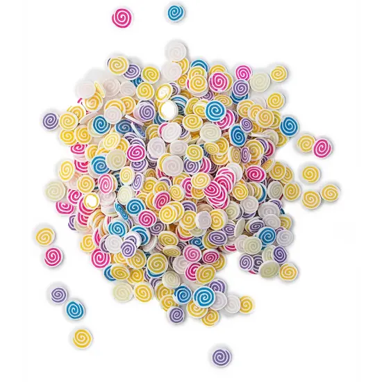 Buttons Galore Sprinkletz Embellishments for Crafts, Tiny Polymer Clay Shapes & Unique Designs - Spring Swirlz - 3 Pack {3}