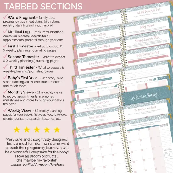 bloom daily planners Pregnancy & Baby's First Year Planner & Calendar, 9" x 10", Planning for Joy® {5}