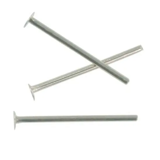 Head Pin 1/2" 21 Gauge Silver Plated (Package of 10) {1}