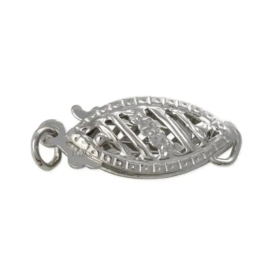 Jewelry Filigree Clasp 14 Karat Solid White Gold Pearl Clasps {1}