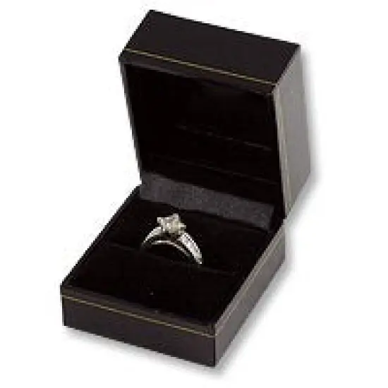 Cartier Style Ring Box Black Leatherette {1}