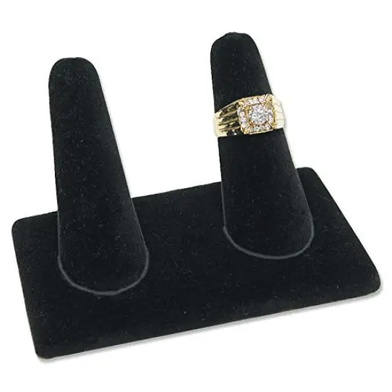 JewelrySupply Double Ring Finger Jewelry Display - Black {1}