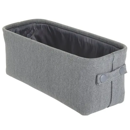 mDesign Cotton Fabric Bathroom Storage Organizer Bin Basket {5}