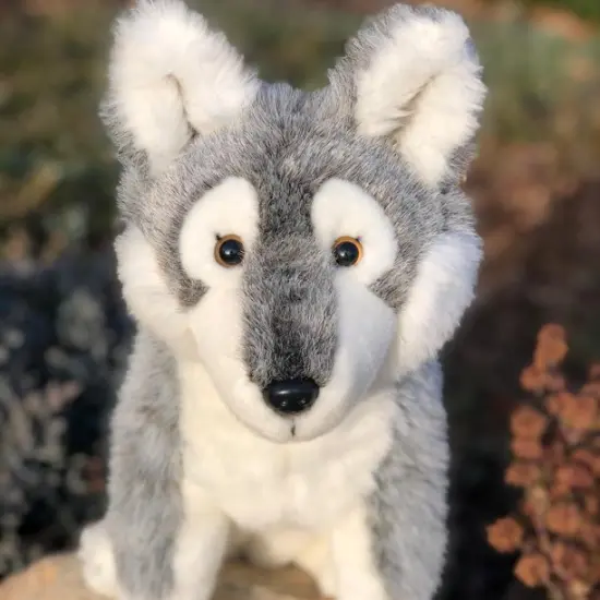 Gray Timber Wolf Realistic Stuffed Animal {2}
