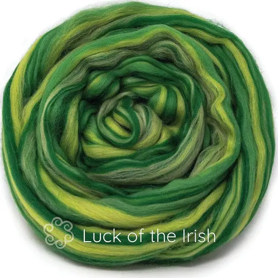 100% Merino Wool Roving. Soft Colorful Combed Top Roving for Felting, Spinning, Fiber Arts. Luck of the Irish {1}