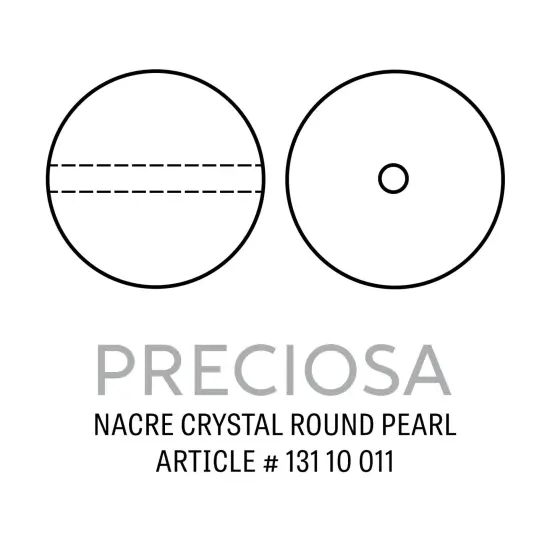 Preciosa Crystal Nacre Round Pearl 6mm White (Package of 20) {2}