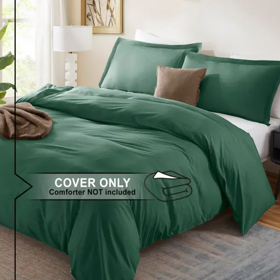 Nestl Double Brushed Microfiber Duvet Cover Set Dark Green {2}