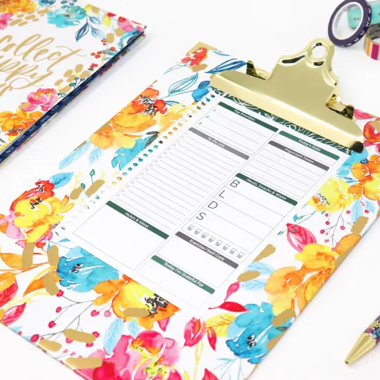bloom daily planners Clipboard, 9" x 12.5", Happy Blooms {3}