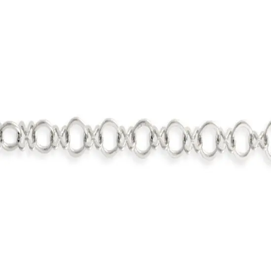 Oval Link Chain 5.4x4.4mm Silver Plated (Priced per Foot) - {1}