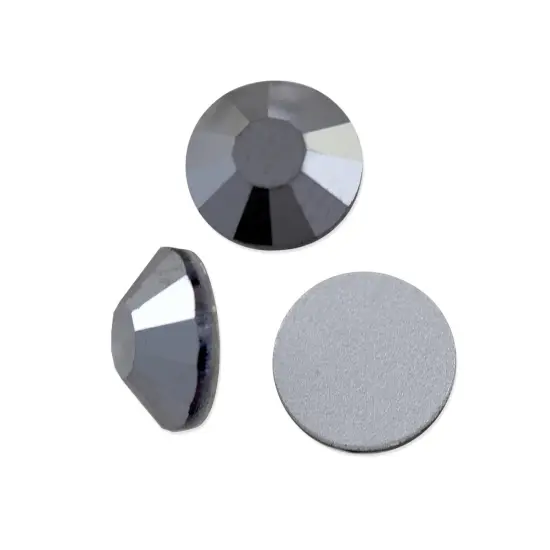 Preciosa Crystal VIVA12 Flat Back Rhinestone 4.7mm (SS20) Jet Hematite (Package of 50) {1}