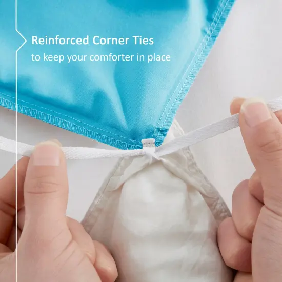 Nestl Double Brushed Microfiber Duvet Cover Set Bright Blue {5}