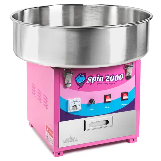 Olde Midway Cotton Candy Machine and SPIN 2000 Electric Candy Floss Maker - SPIN 2000, Commercial-Grade {1}