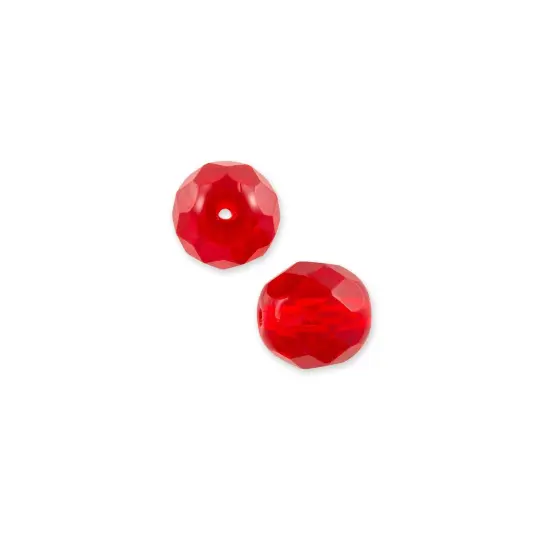 Czech Fire Polished Glass Round Beads 4mm Ruby (Package of 50) {1}