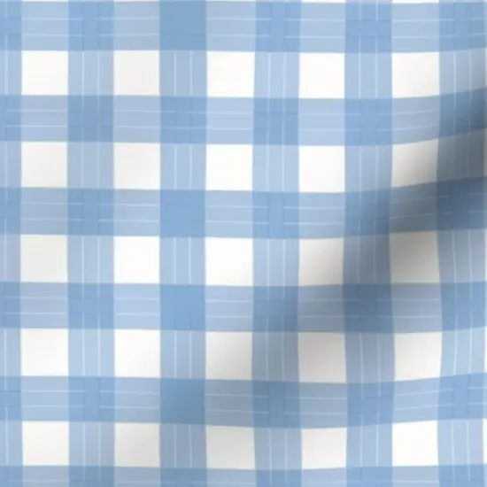 Various Fabrics by the Yard or Fat Quarter Blue Plaid Country Gingham Sky Check Picnic Cottagecore Large Scale Custom Printed Fabric by Spoonflower {7}