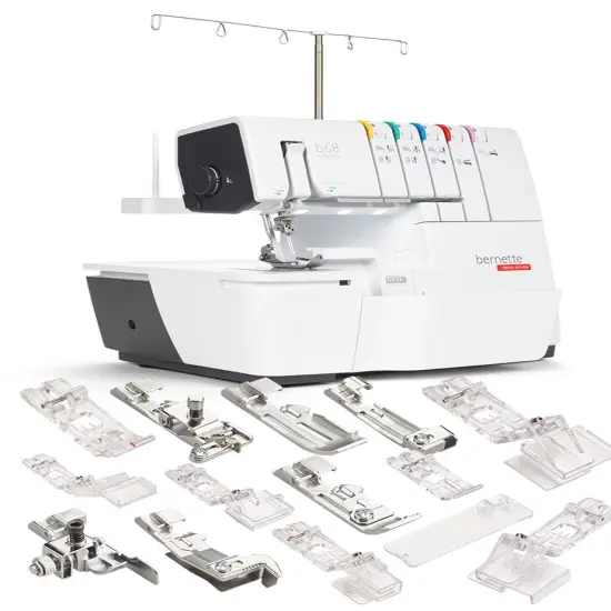 Bernette b68 Airlock Serger Machine With Ultimate Presser Foot Combo {1}