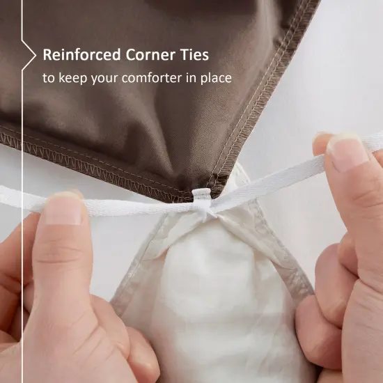 Nestl Double Brushed Microfiber Duvet Cover Set Chocolate Brown {5}