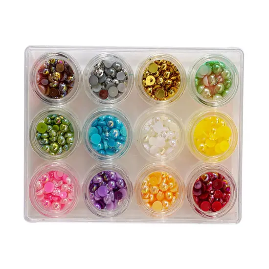Buttons Galore and More Assorted Half Pearls - 12 Colors {1}