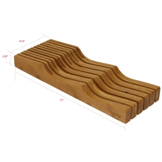 Oceanstar In-Drawer Bamboo Knife Organizer Brown {5}