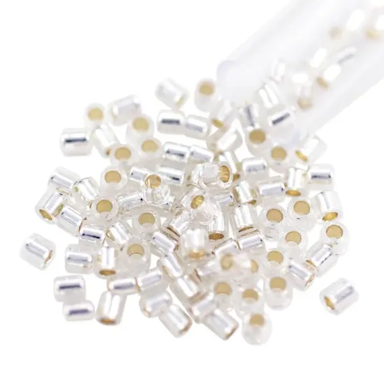 Miyuki Delica Seed Bead 8/0 Silver Lined Crystal {1}