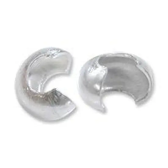 JewelrySupply Crimp Cover 2.4mm Sterling Silver (4-Pcs) {1}