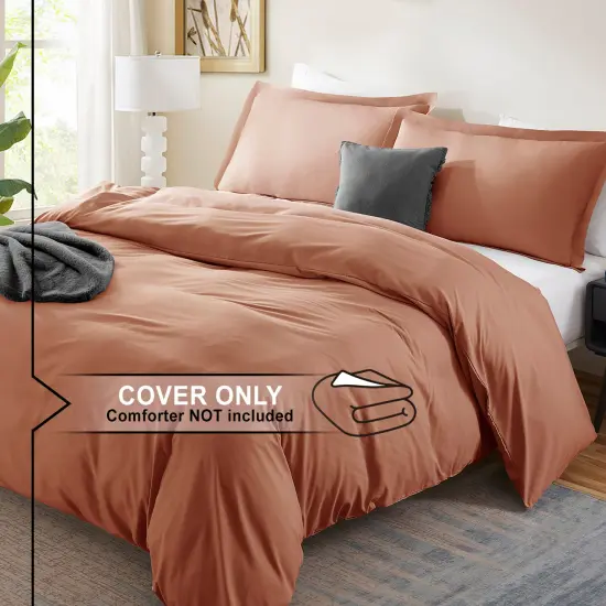 Nestl Double Brushed Microfiber Duvet Cover Set Rust {2}