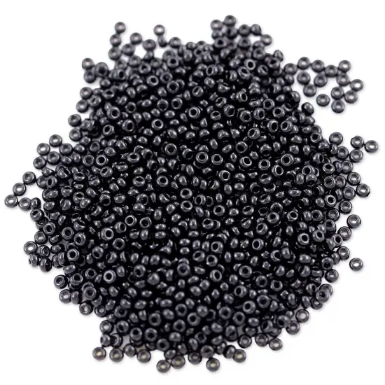 Czech Seed Bead 11/0 (2mm) Beads Opaque Black Beads {1}