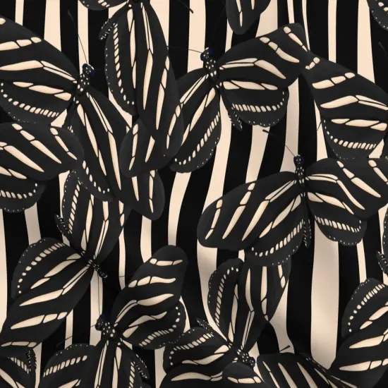 Various Fabrics by the Yard or Fat Quarter Striped Butterfly Zebra Maximalist Whimsical Scattered Custom Printed Fabric by Spoonflower {5}