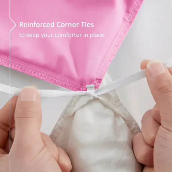 Nestl Double Brushed Microfiber Duvet Cover Set Light Pink {5}