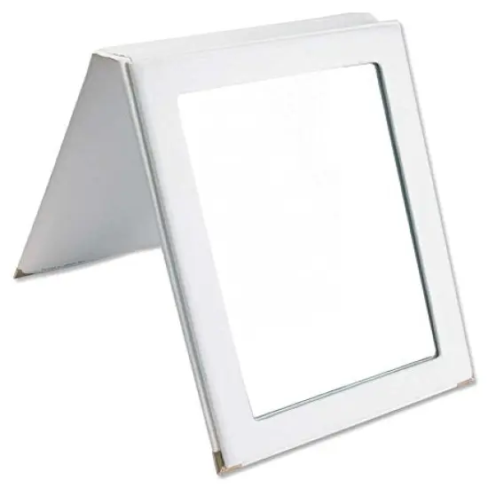 JewelrySupply Faux Leather Folding Mirror - White {1}