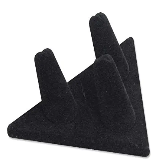 Three Finger Ring Jewelry Display - Black Velvet Jewelry Display {1}