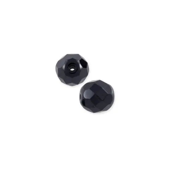 Czech Fire Polished Glass Round Beads 4mm Jet (Package of 50) {1}