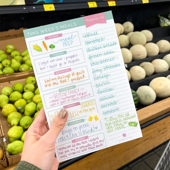 bloom daily planners Planning Pad, 6" x 9", Meal Planning Pad with Magnets, Pink & Teal {2}