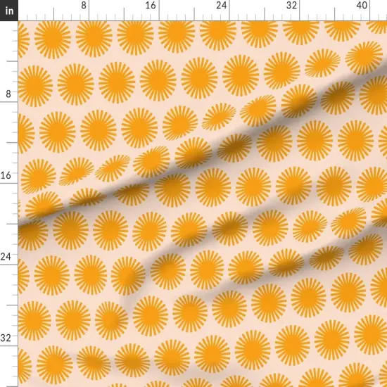 Various Fabrics by the Yard or Fat Quarter Summer Sun Orange Blush Sunny Graphic Medium Scale Custom Printed Fabric by Spoonflower {1}