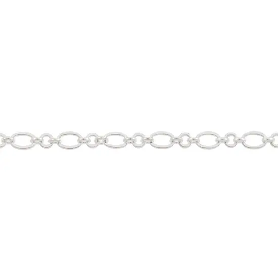 JewelrySupply 2.5mm Silver Plated Figaro Link Chain (Priced per Foot) {1}