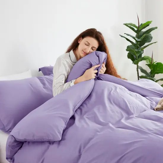 Nestl Double Brushed Microfiber Duvet Cover Set Lavender {3}