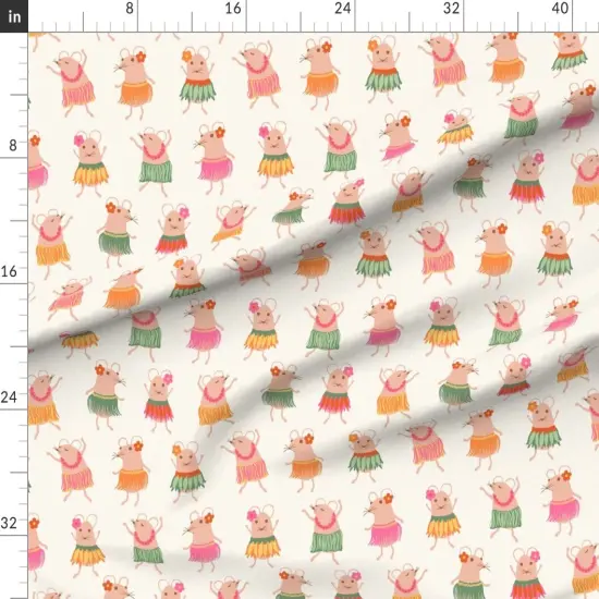 Various Fabrics by the Yard or Fat Quarter Dancing Mice Tropical Summer Whimsical Cute Vacation Island Custom Printed Fabric by Spoonflower {1}