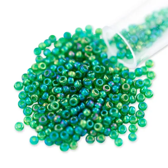 Miyuki Round Rocaille Seed Bead 11/0 Transparent Green AB {1}