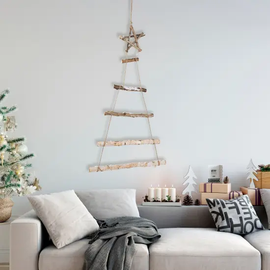 Northlight 34" Natural Twig Tree with Star Wall Hanging Christmas Decoration Brown {3}