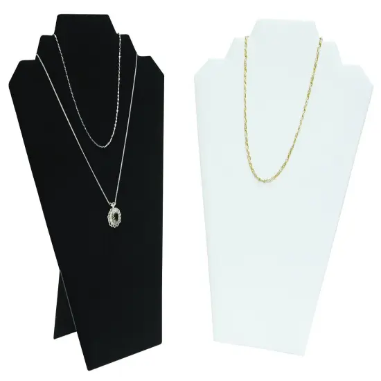 6 Black Velvet Necklace Easel Jewelry Displays 12.5" {2}