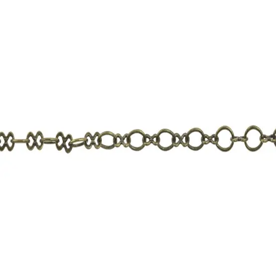 5.4x4.4mm Antique Brass Plated Oval Link Chain (Priced per Foot) - {1}