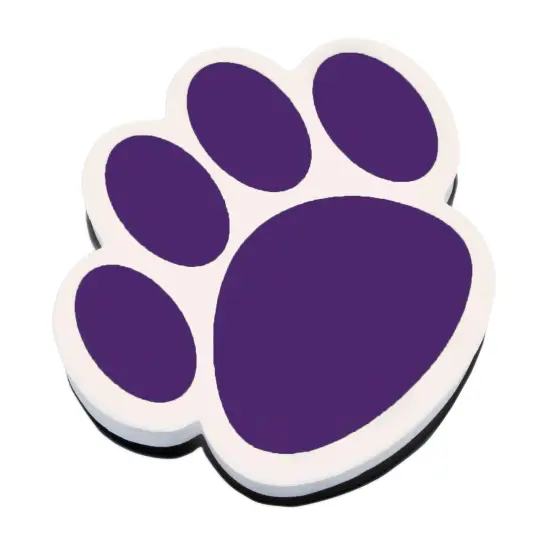Magnetic Whiteboard Eraser, Purple Paw, Pack of 6 {2}